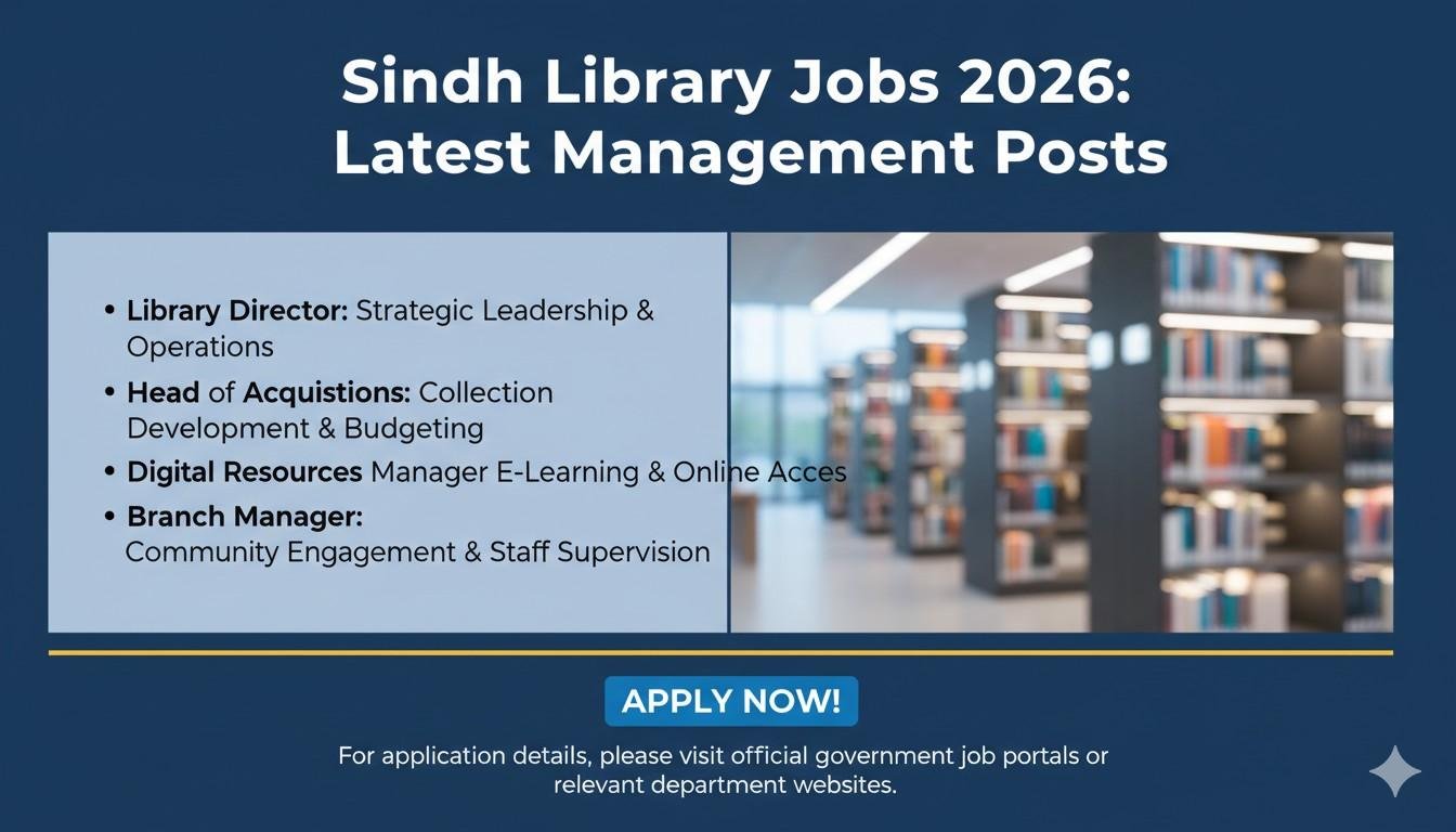 Sindh Library Jobs 2026: Latest Management Posts