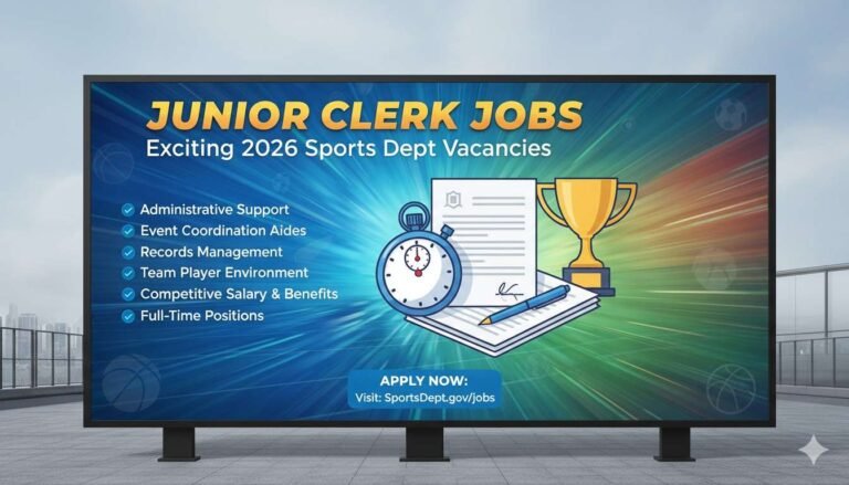 Junior Clerk Jobs Exciting 2026 Sports Dept Vacancies