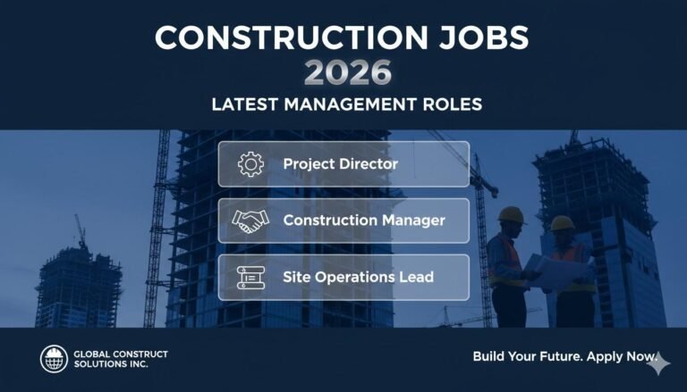 Construction Jobs 2026 Latest Management Roles