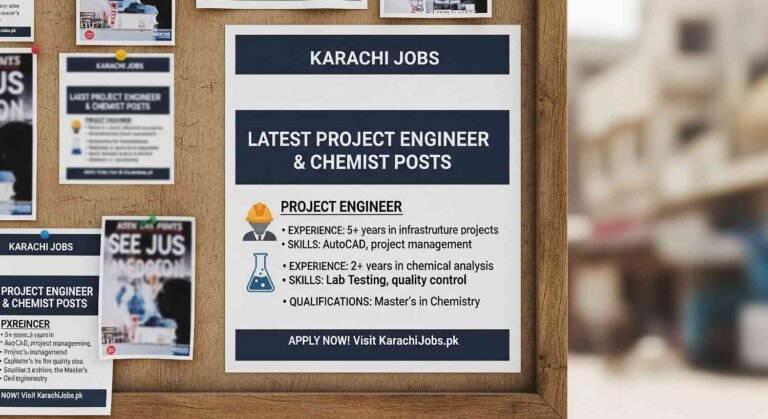 Karachi Jobs: Latest Project Engineer & Chemist Posts