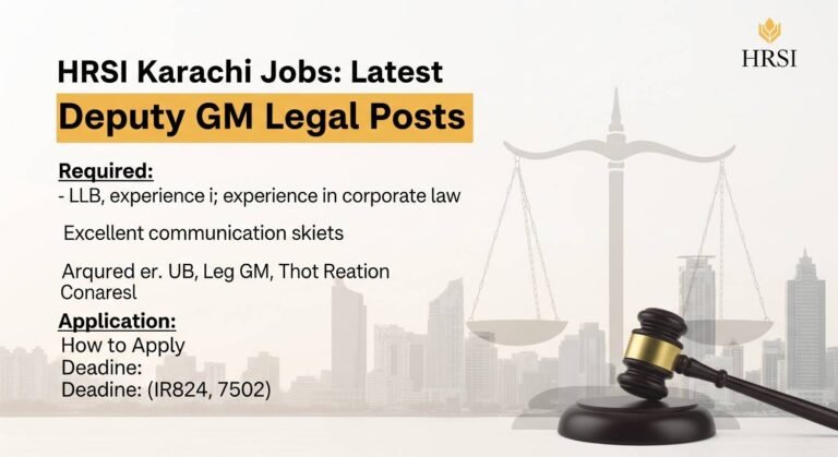 HRSI Karachi Jobs: Latest Deputy GM Legal Posts