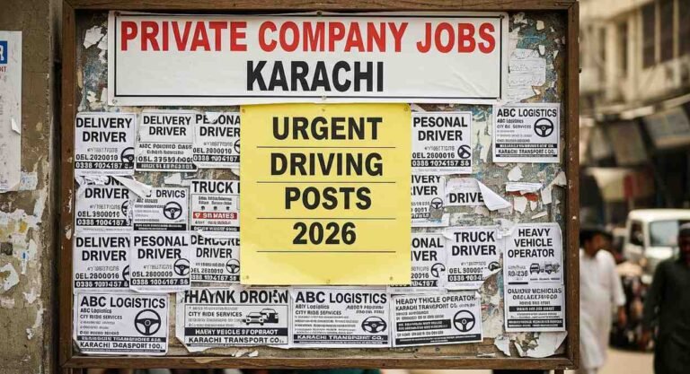 Private Company Jobs Karachi: Urgent Driving Posts 2026