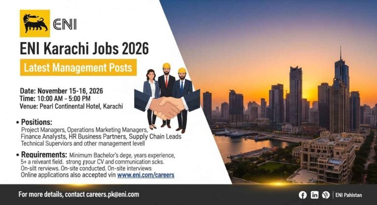 ENI Karachi Jobs 2026: Latest Management Posts