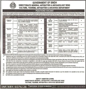 Latest Culture Tourism Antiquities Jobs 2026 Sindh: Must-Have