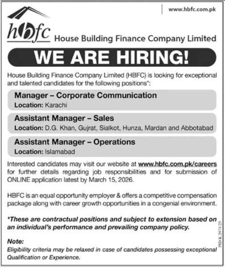 HBFCL Jobs Latest Management, Sales, apply now