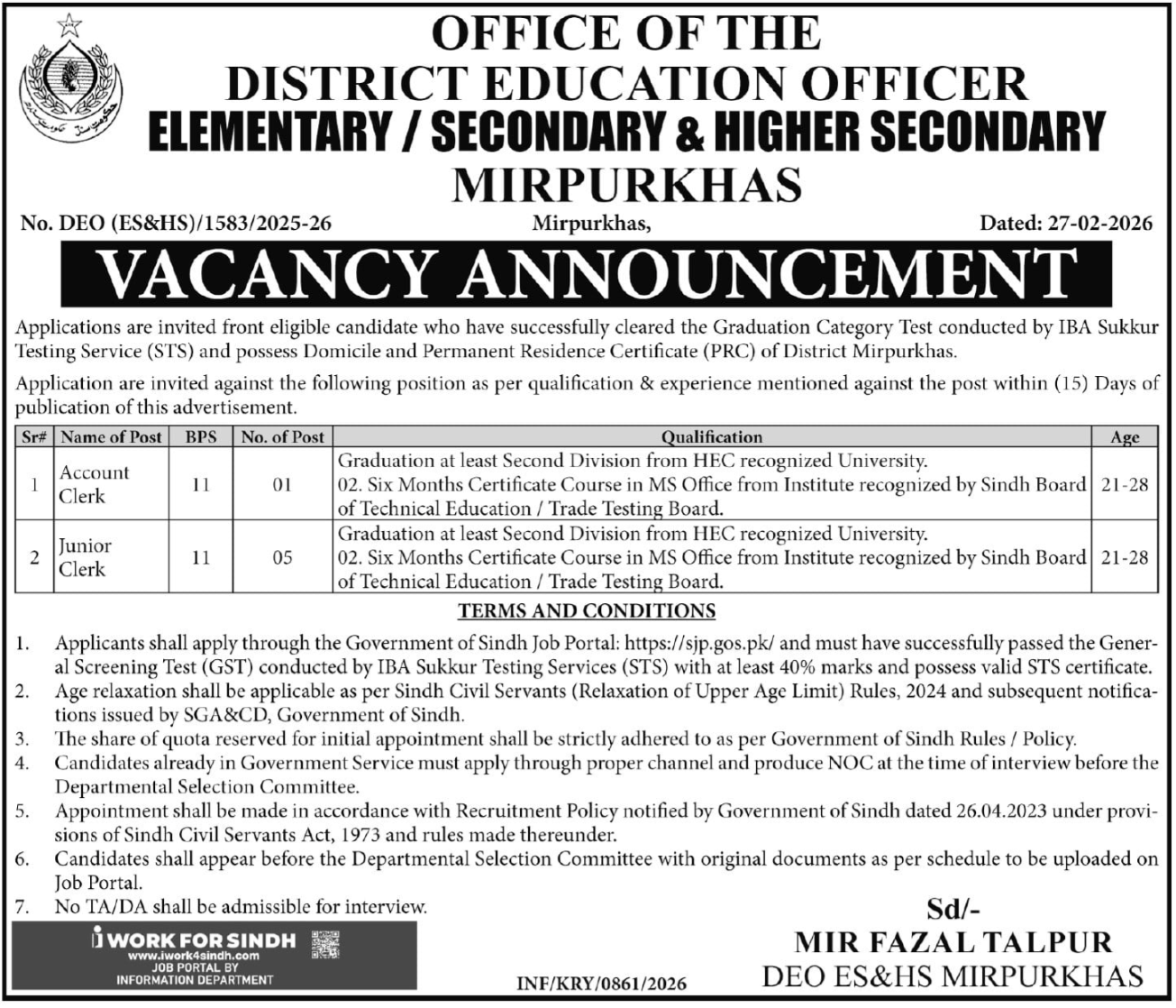 Elementary Secondary & Higher Secondary Jobs Apply now