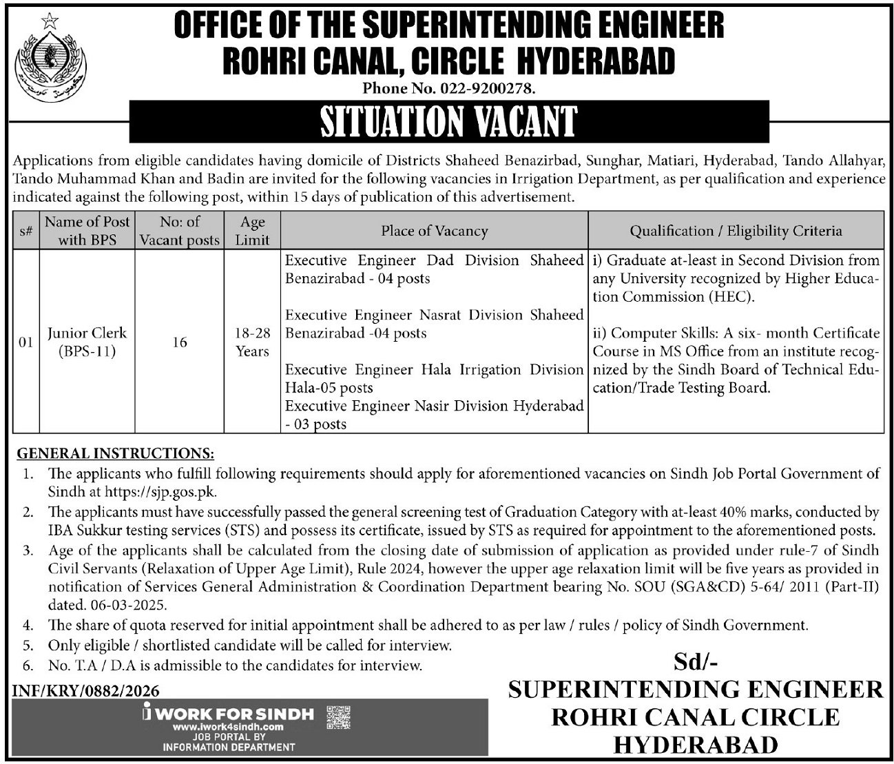 Irrigation Jobs 2026 Exciting Clerical Posts