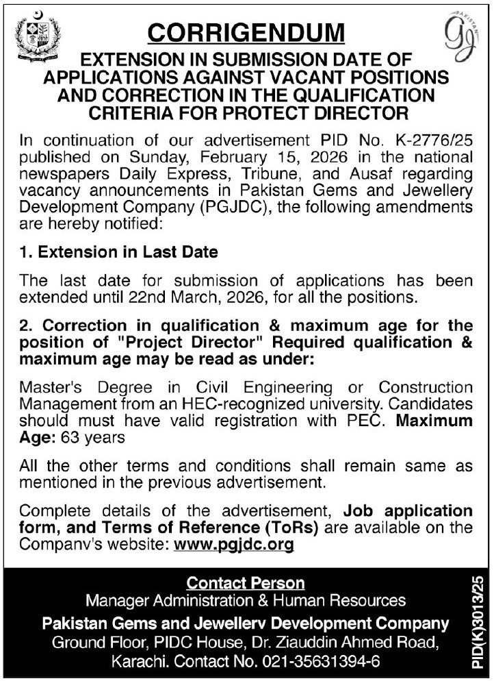 PGJDC Jobs Prime Latest Management Roles