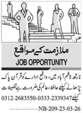 Quran Teacher Jobs 2026 Latest Hafiz Academy