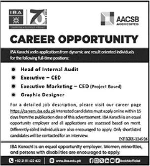IBA Jobs 2026 Latest Education Posts Apply Now