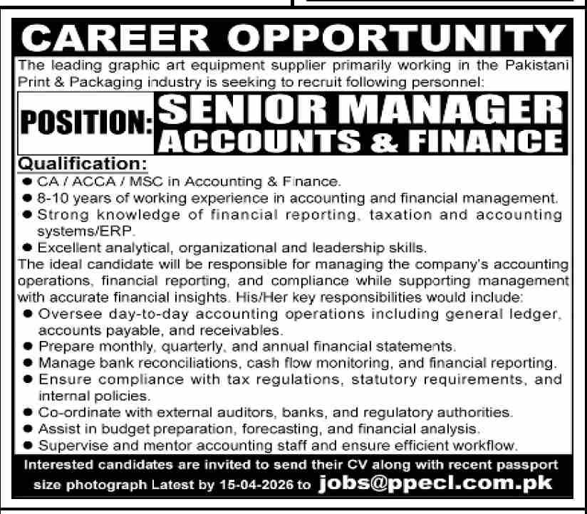 Printing and Packaging Jobs Latest Top Management