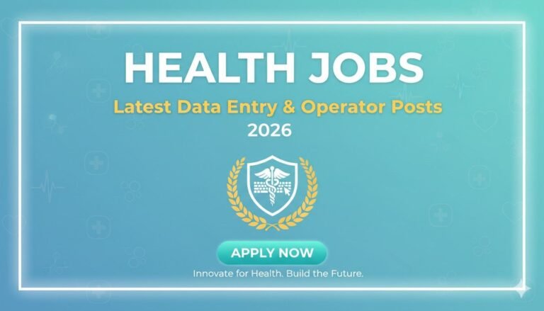 Health Jobs 2026 Latest Data Entry & Operator Posts