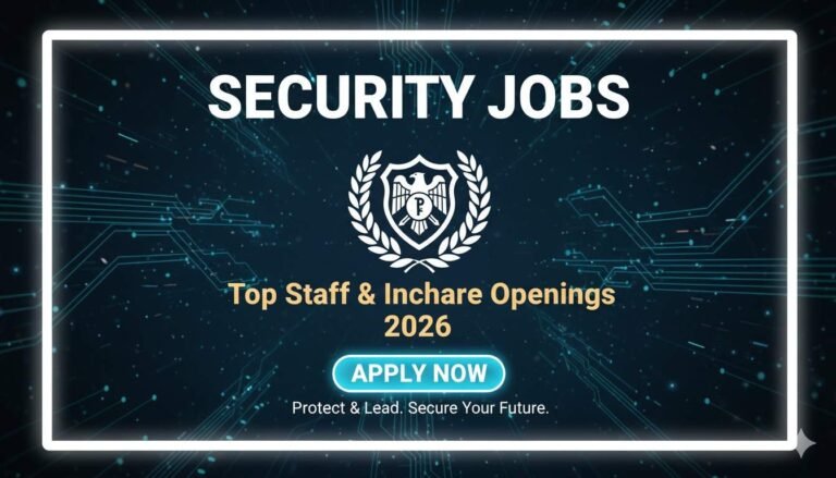 Security Jobs 2026 Top Staff & Incharge Openings