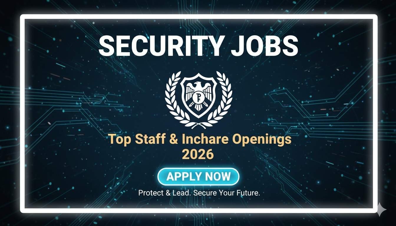 Security Jobs 2026 Top Staff & Incharge Openings