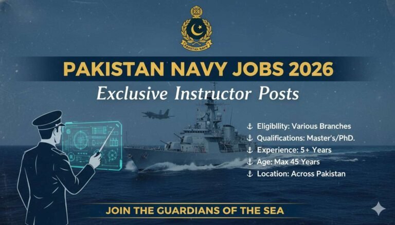 Pakistan Navy Jobs 2026 Exclusive Instructor Posts
