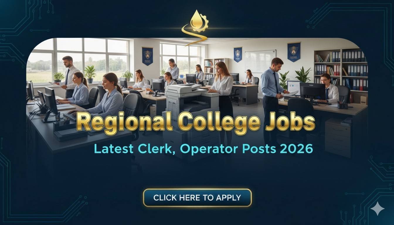 Regional College Jobs Latest Clerk, Operator Posts