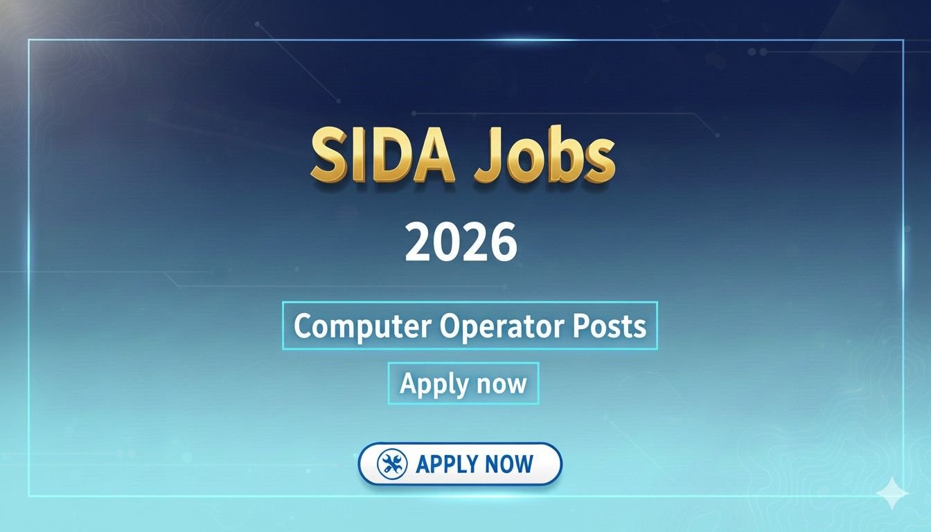 SIDA Jobs 2026 Computer Operator Posts Apply now