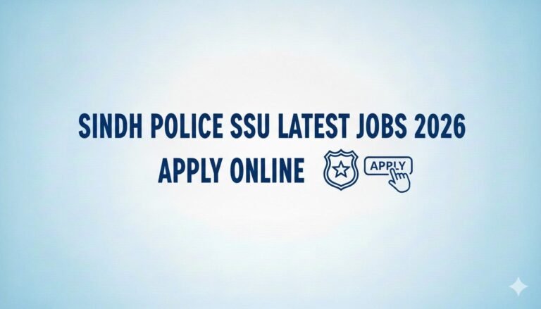 Sindh Police SSU Latest Jobs 2026 Apply Online