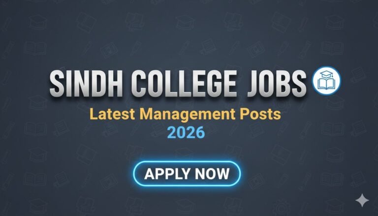 Sindh College Jobs 2026 Latest Management Posts Apply Now