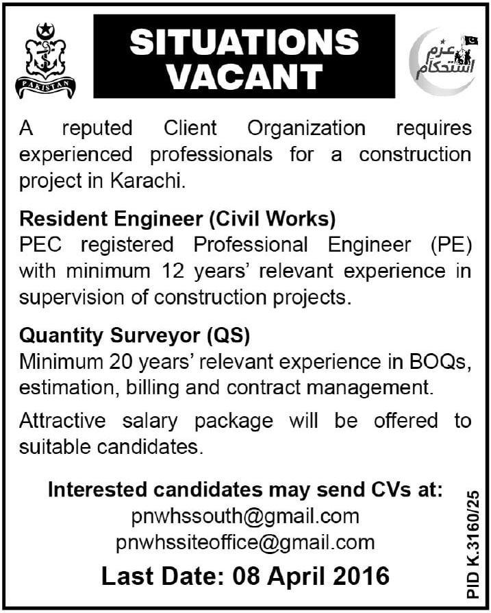Latest Civil Engineering Jobs 2026 Pakistan Navy