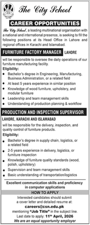 Latest City School Jobs 2026 for Educators