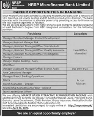 NRSP Bank Jobs Exciting New Roles 2026