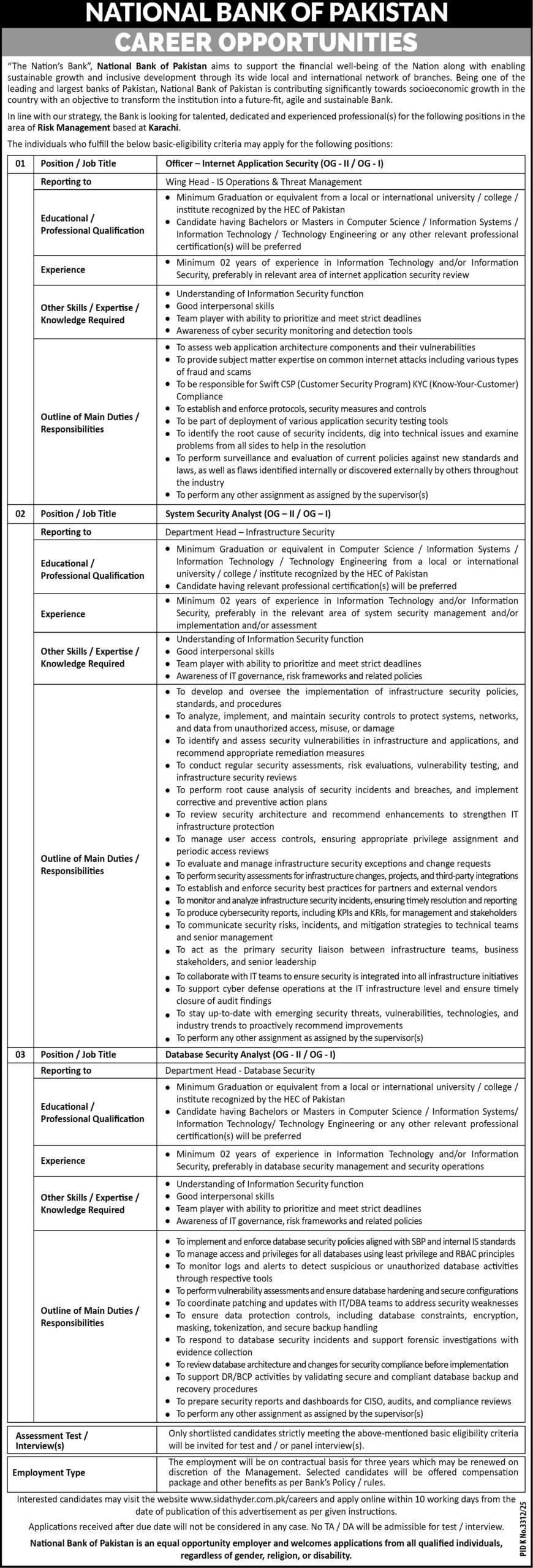 NBP Jobs Latest Management Officer Openings