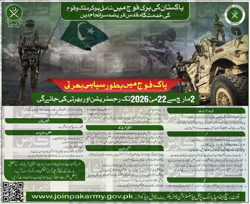 Pakistan Army Jobs 2026 Latest Vacancies