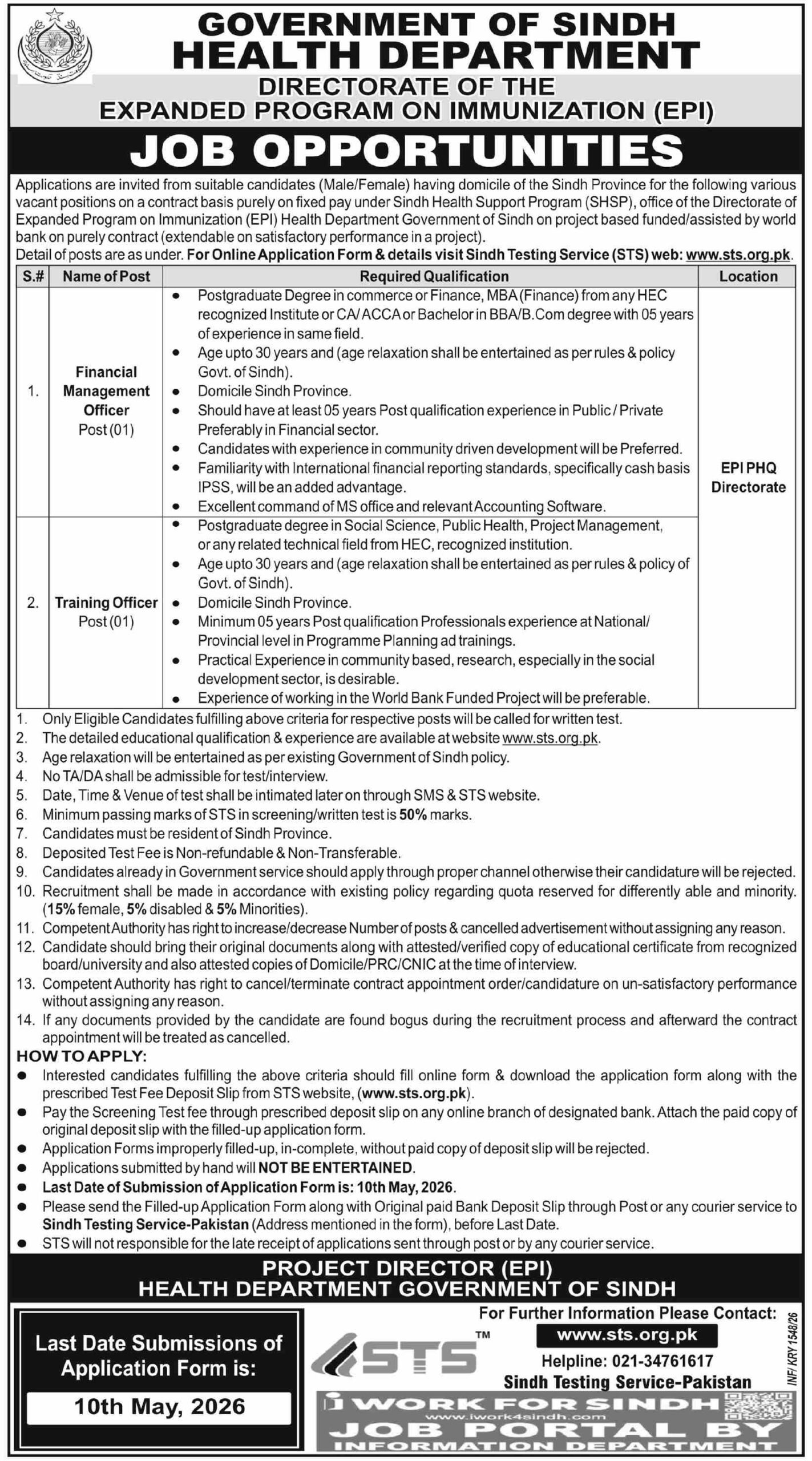Health Department  Jobs 2026 Apply Now