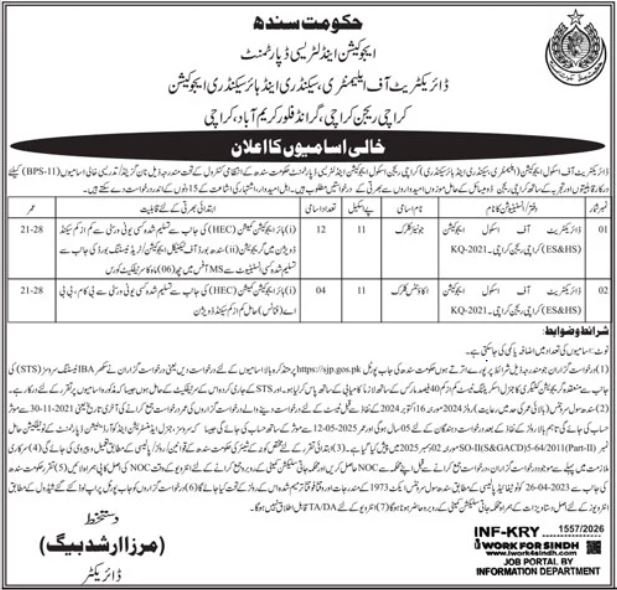 Latest Education Dept Clerk Openings