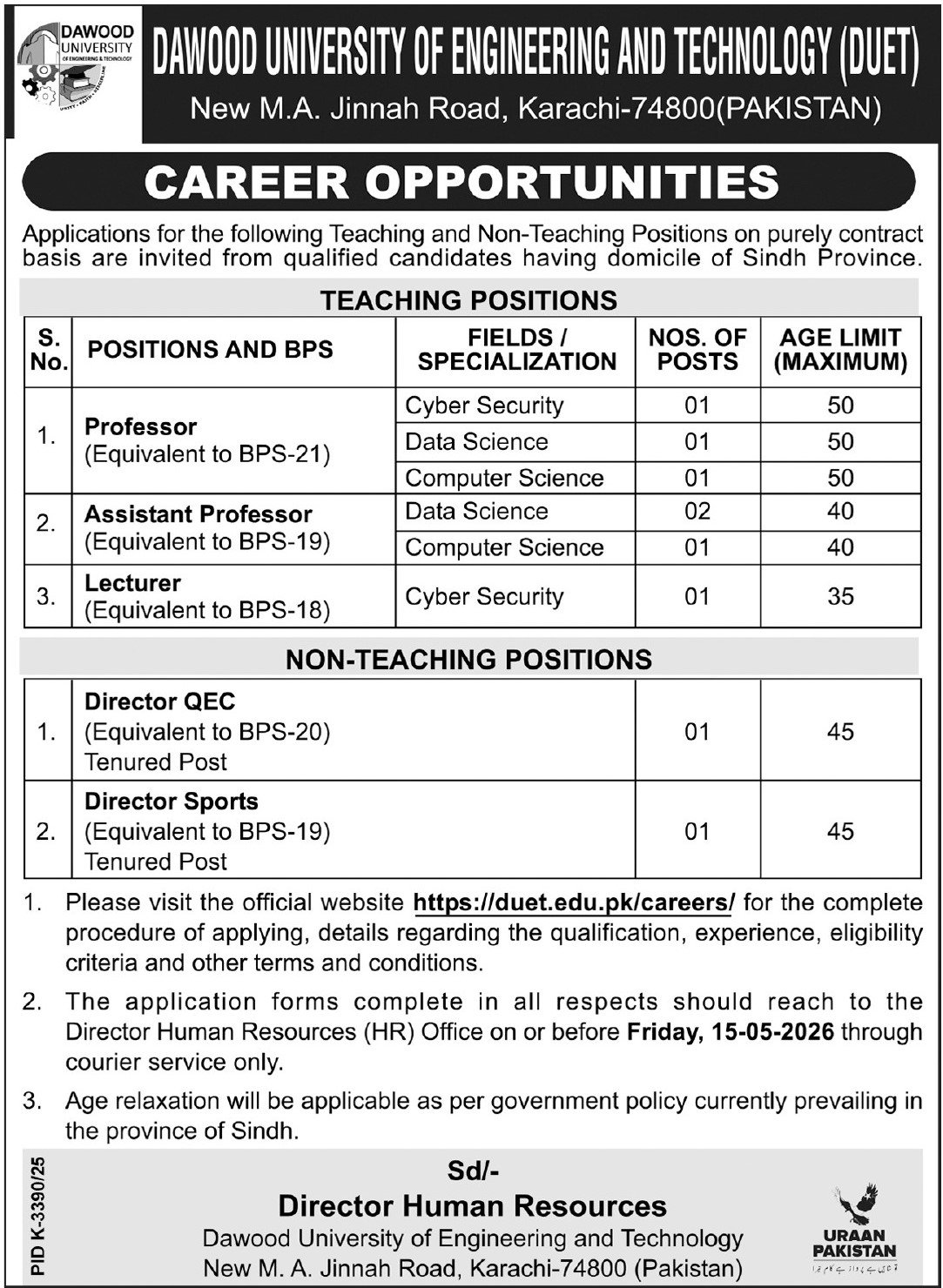 DUET Jobs Apply Now For Top University Posts 2026