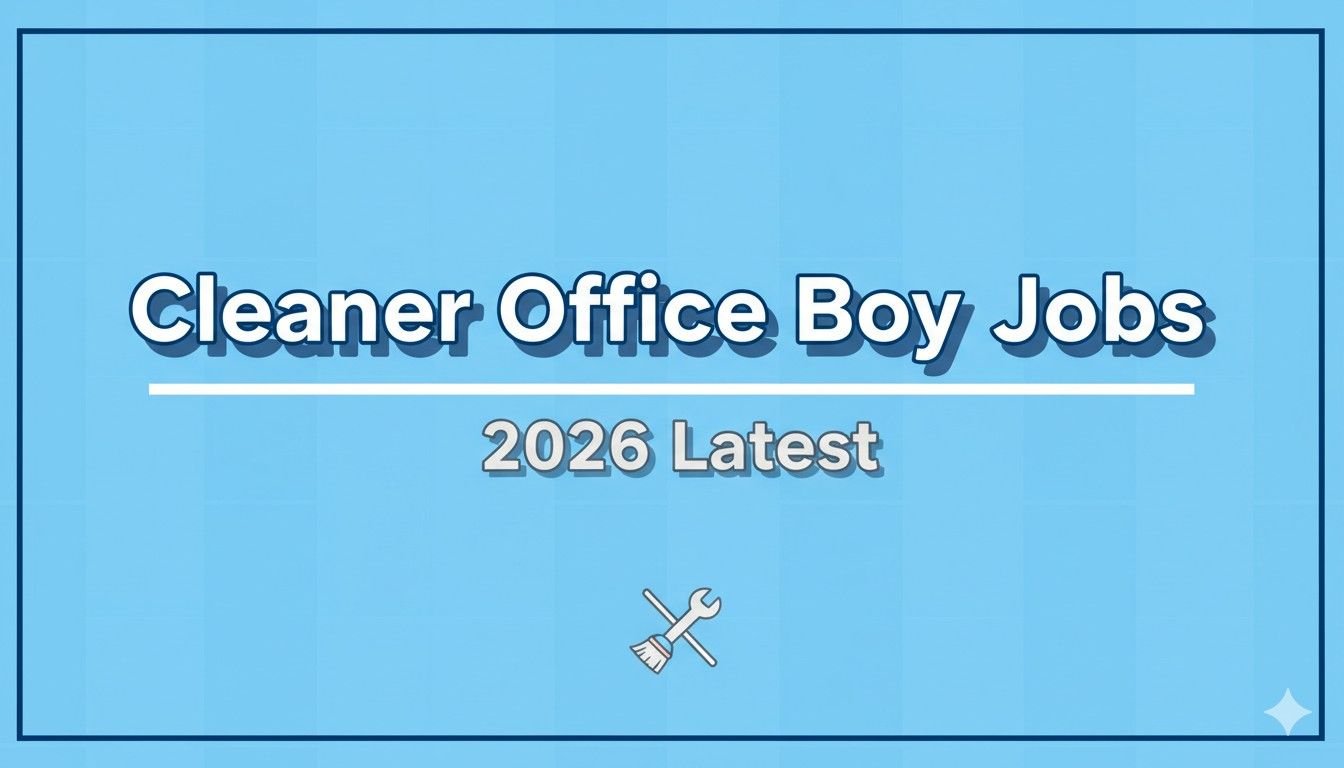 Cleaner Office Boy Jobs 2026 Latest