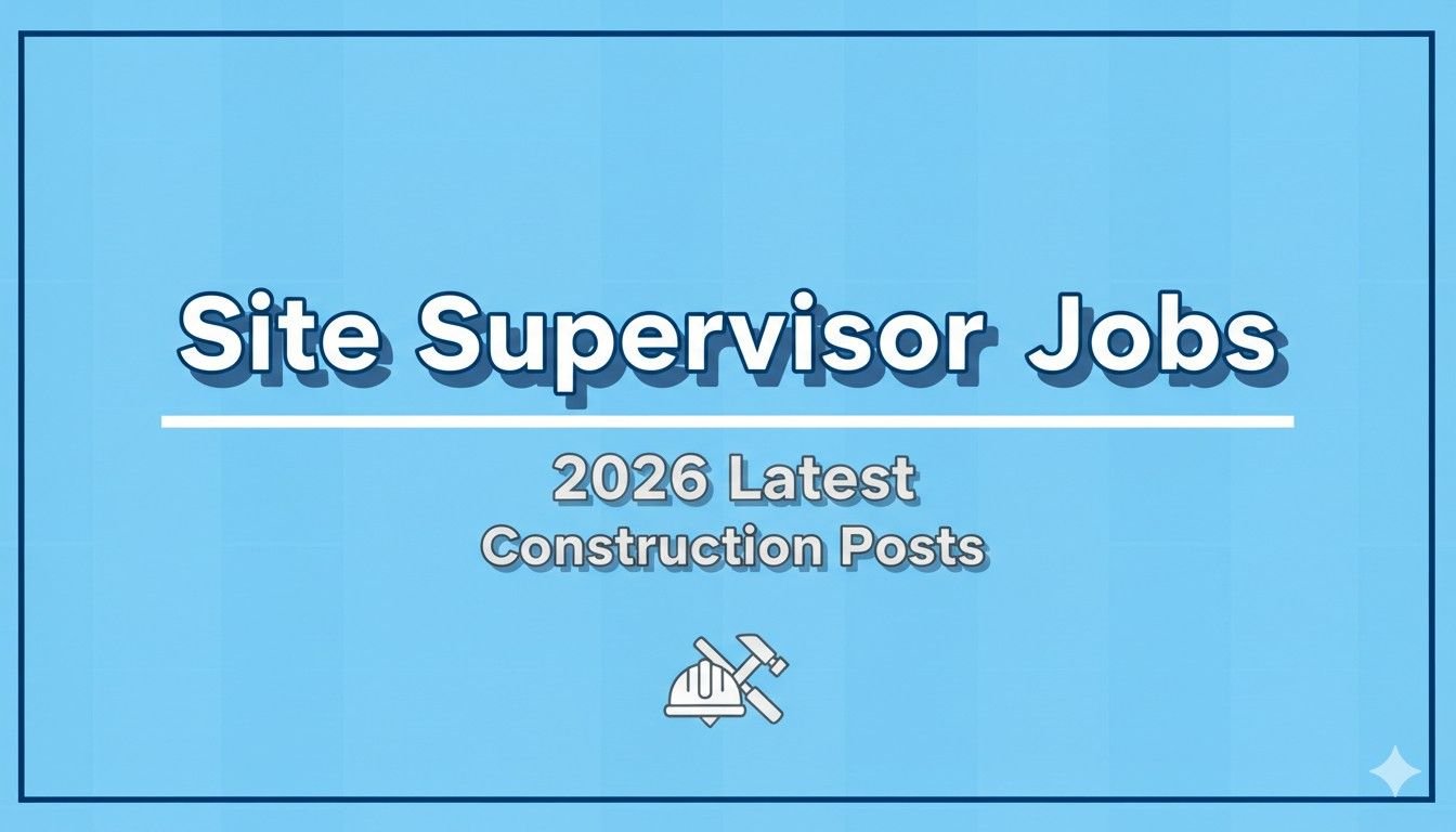 Site Supervisor Jobs 2026 Latest Construction Posts