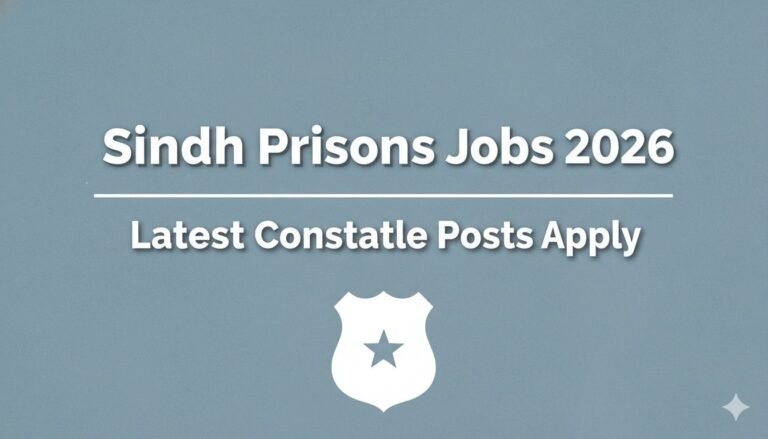 Sindh Prisons Jobs 2026 Latest Constable Posts Apply
