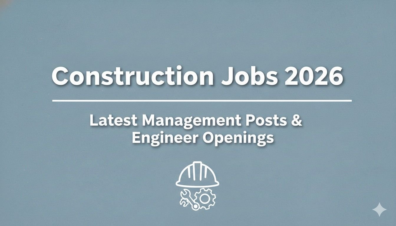 Construction Jobs Latest Management Posts & Engineer Openings