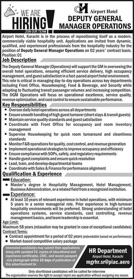 Airport Hotel Jobs Deputy GM Vacancies Apply now