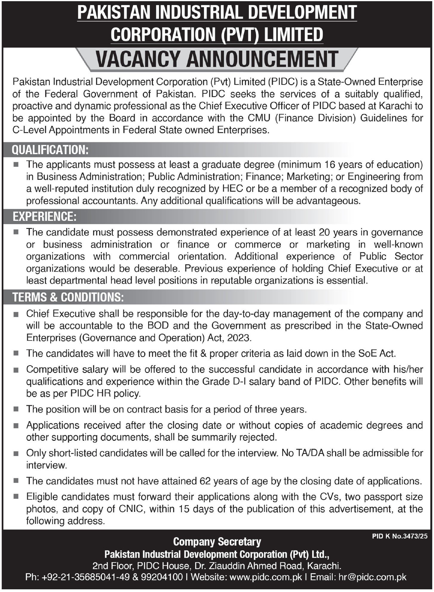 PIDC CEO Jobs Apply for Premier Executive Vacancy