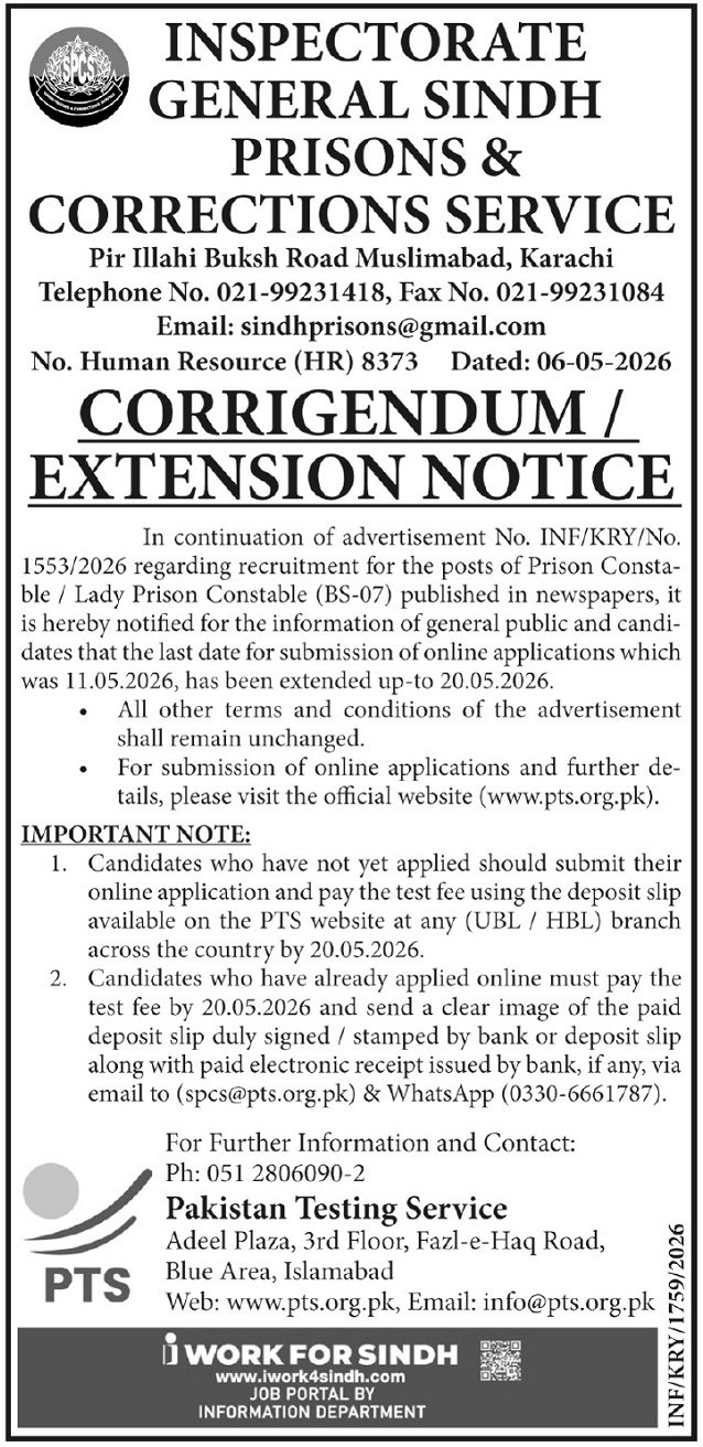Sindh Prisons Jobs Exciting Constable Openings 2026