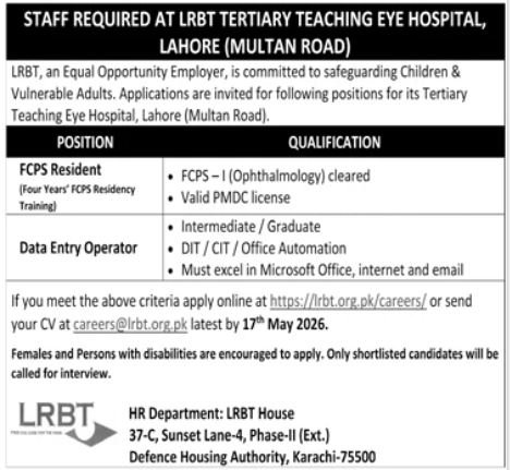 LRBT Latest Jobs 2026 Urgent Medical Posts