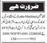 Lathe Machine Jobs Urgent Operator & Worker Roles
