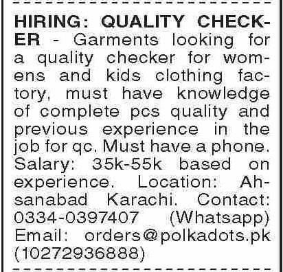 Polkadots Jobs Exclusive Quality Checker Role
