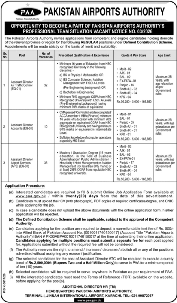 PAA Jobs Apply Latest 2026 Management Posts