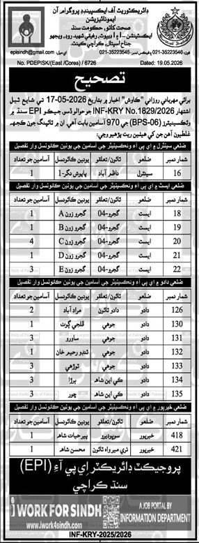 EPI Jobs 2026 Government Vacancies apply now