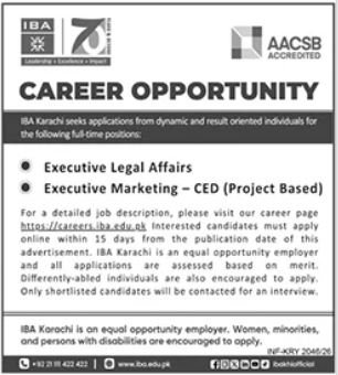 IBA Jobs 2026 Exclusive Executive Openings Available