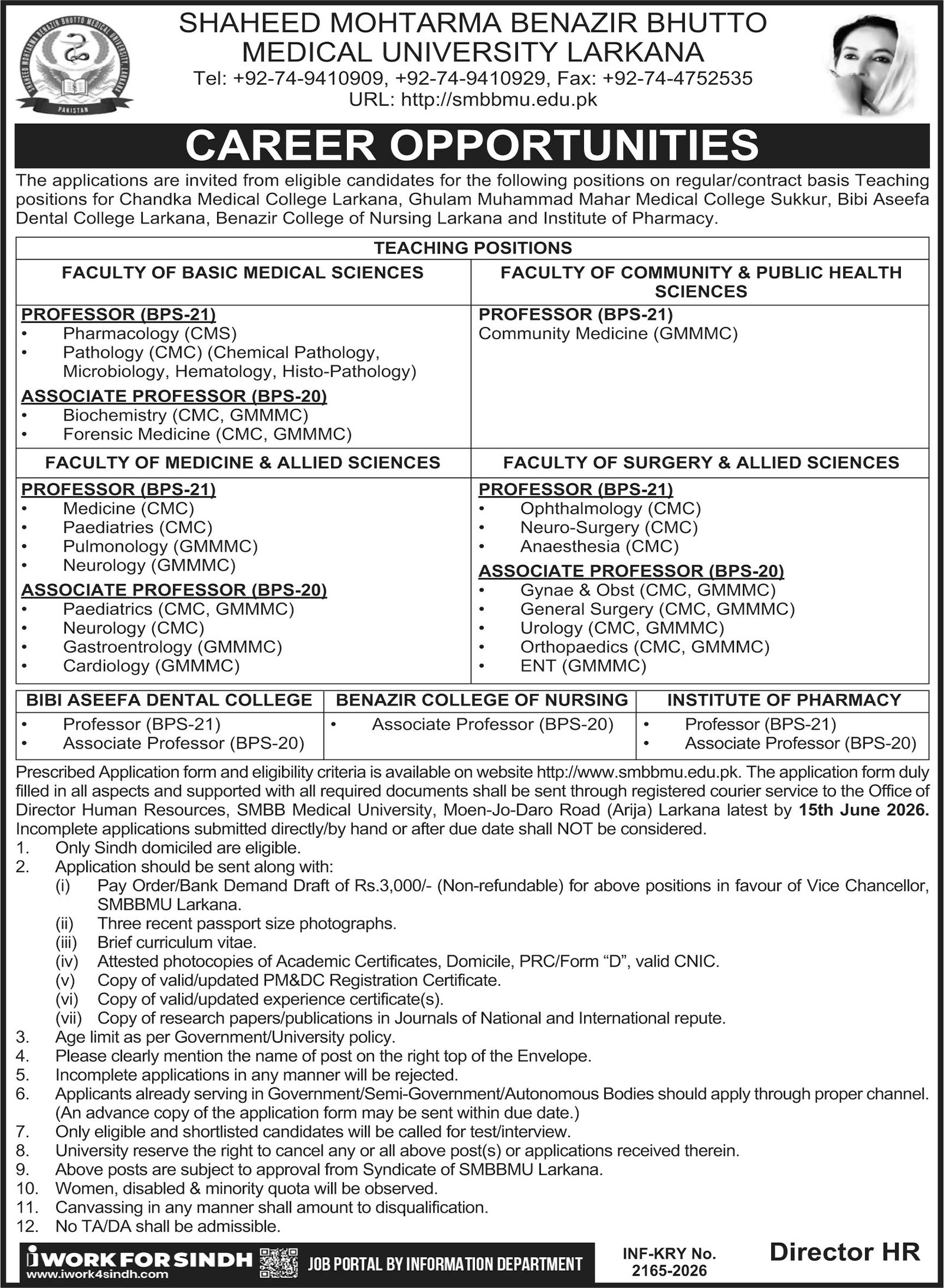 Professor Jobs 2026 SMBBMU Top Medical Roles