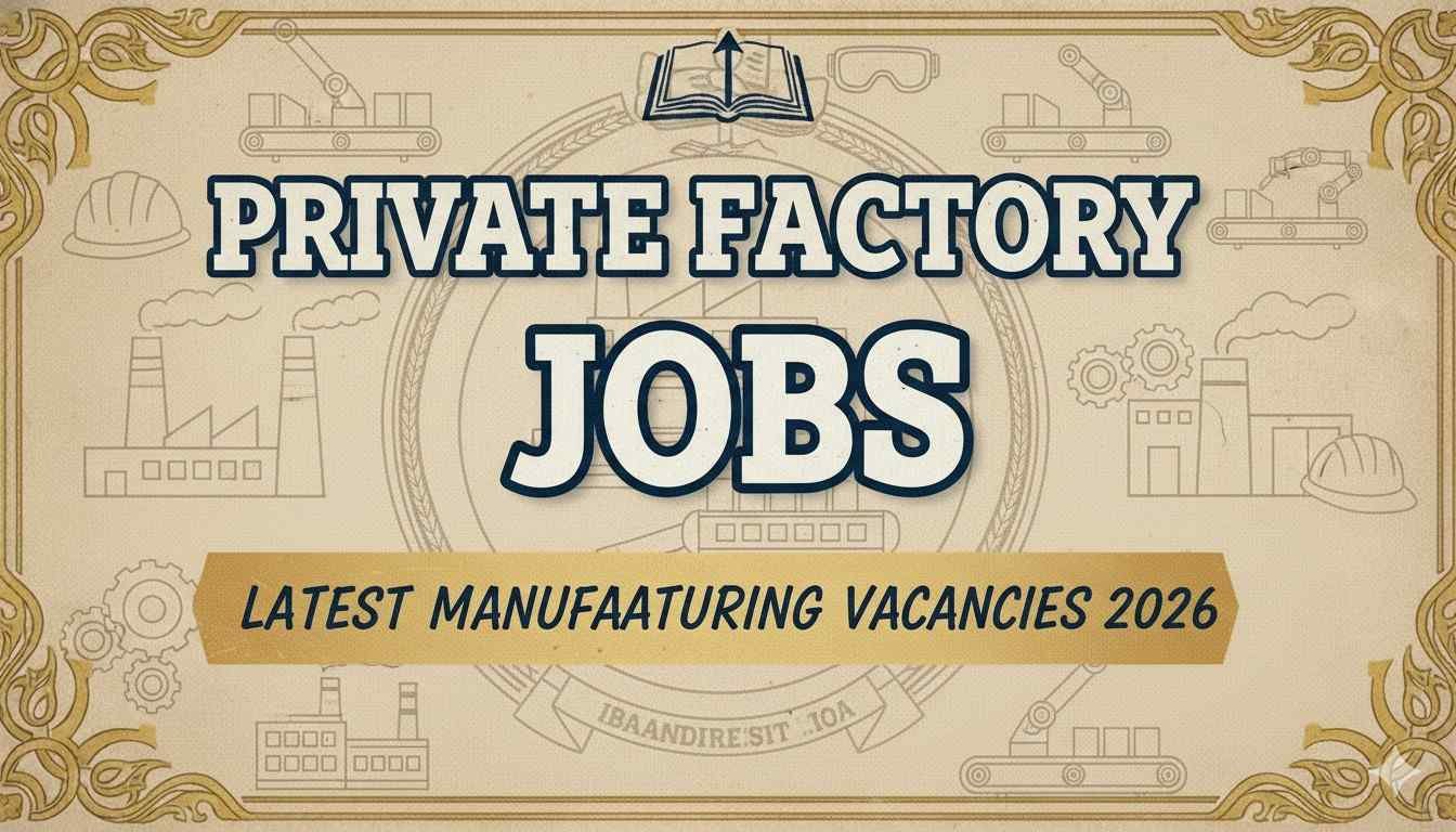 Private Factory Jobs Latest Manufacturing Vacancies 2026