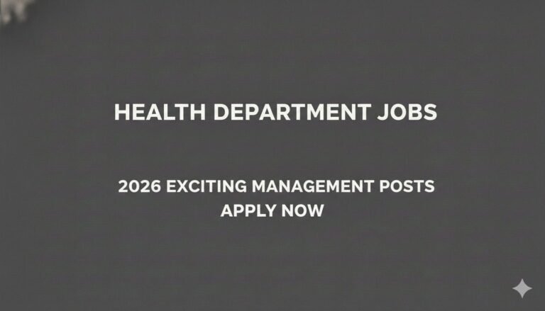 Health Department Jobs 2026 Exciting Management Posts