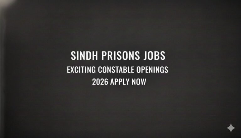 Sindh Prisons Jobs Exciting Constable Openings 2026