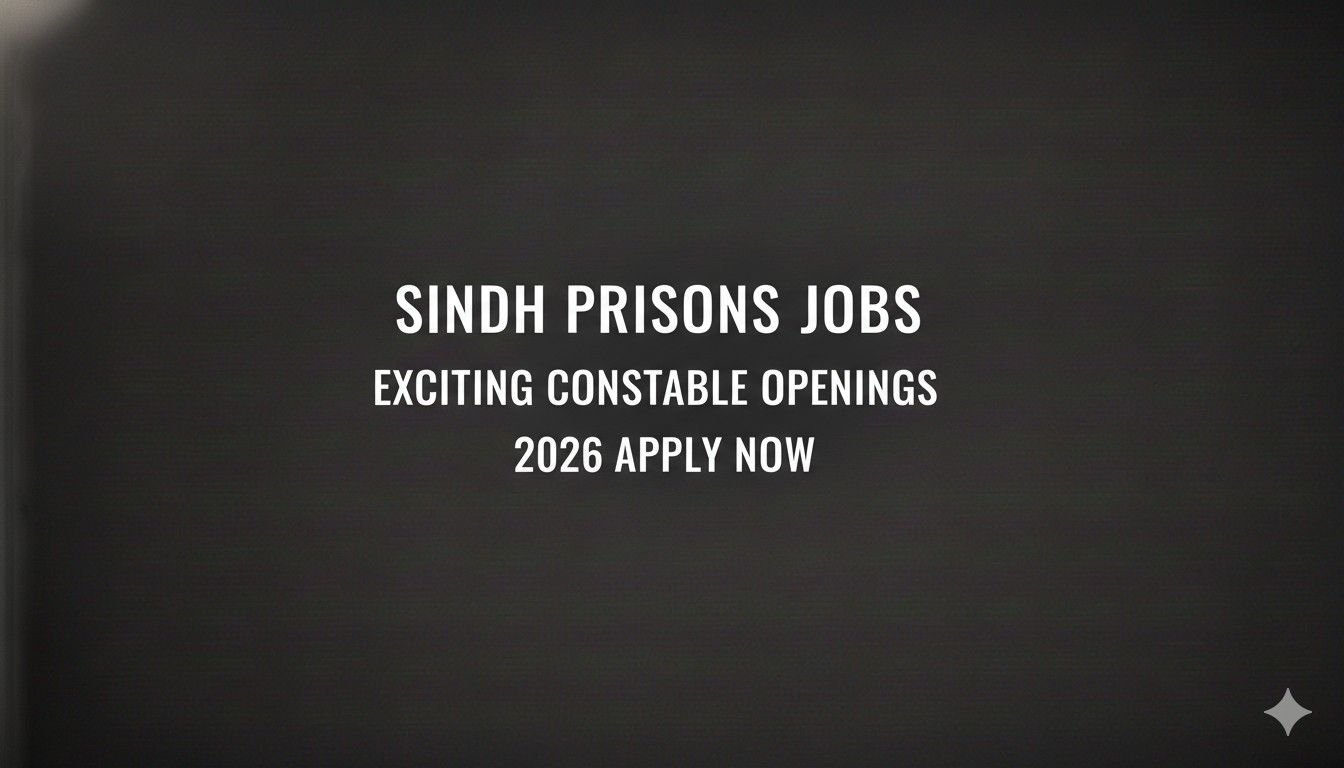 Sindh Prisons Jobs Exciting Constable Openings 2026