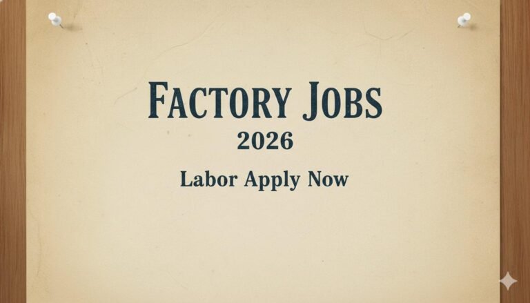 Factory Jobs 2026 Labor Apply now